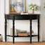 Console demi-lune avec tiroir et tablette - table d'appoint rustique, table de canapé pour l'entrée, le salon, le couloir et le vestibule-604881423-604881456