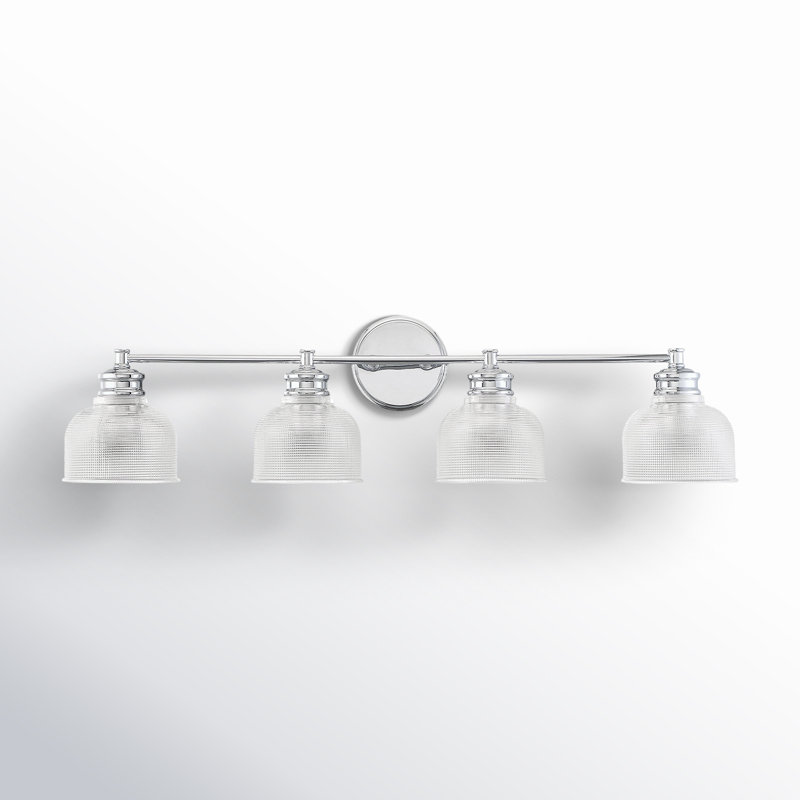 Chrome 4-Light Dimmable Jelly Jar Vanity Light