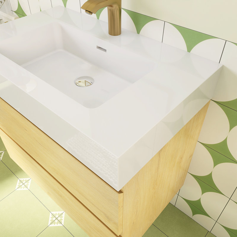 Meuble-lavabo simple 29,9 po avec surface solide, 30"