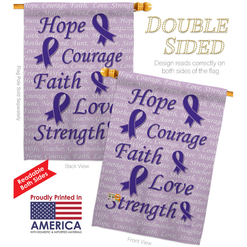 Double Sided 40'' H x 28'' W Polyester Flag Set, Purple