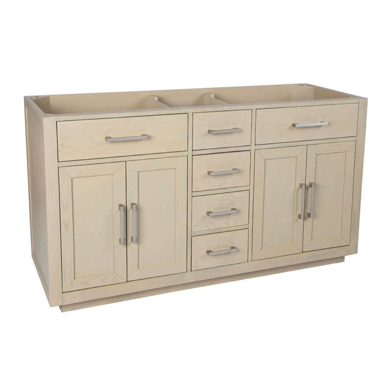 Base de meuble-lavabo double 59 po 59 po, Chêne clair