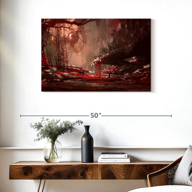Kelan Blood Red Forest, 24" H x 36" W