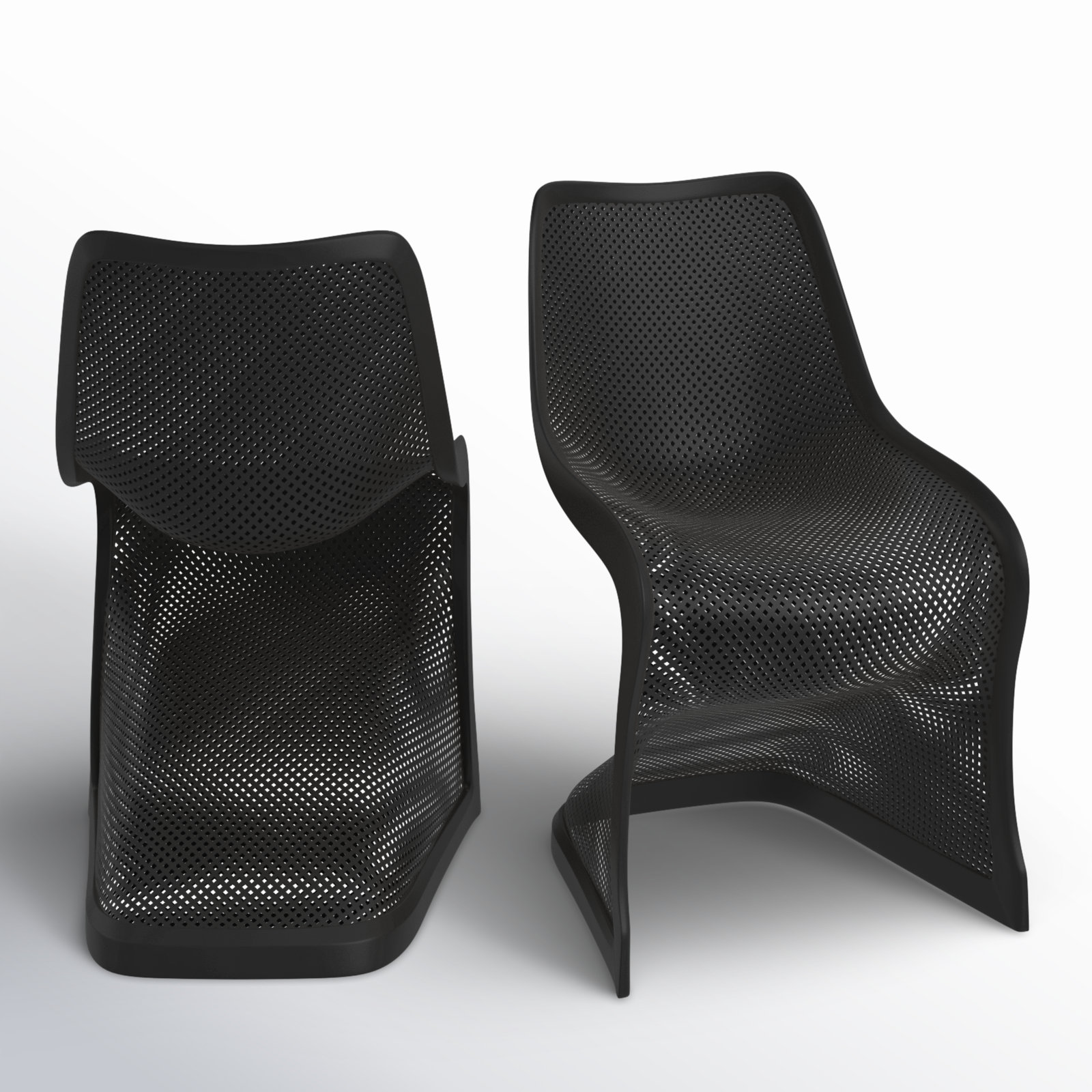 Spector Stackable Patio Side Chair, Black