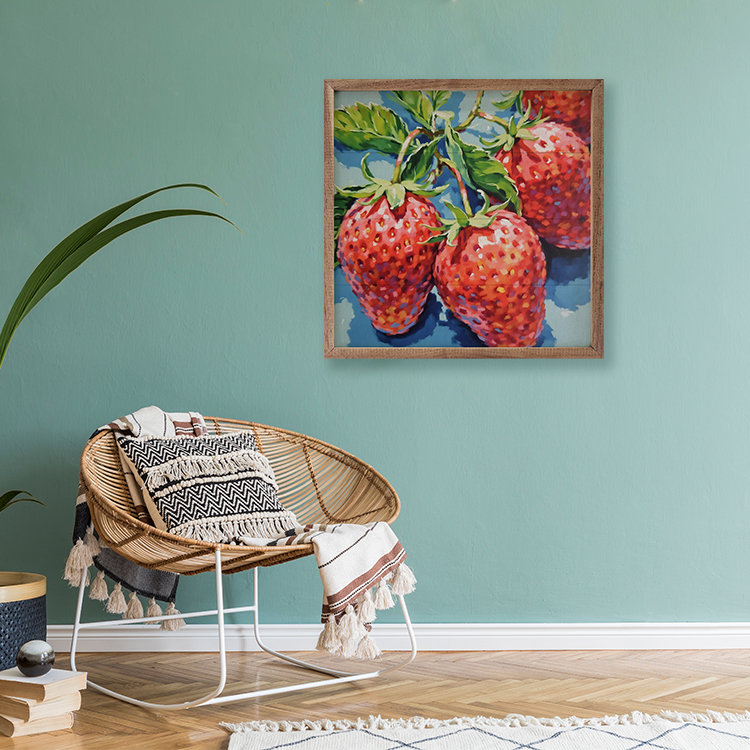 Multiple Summer Strawberries, 4" H x 4" W