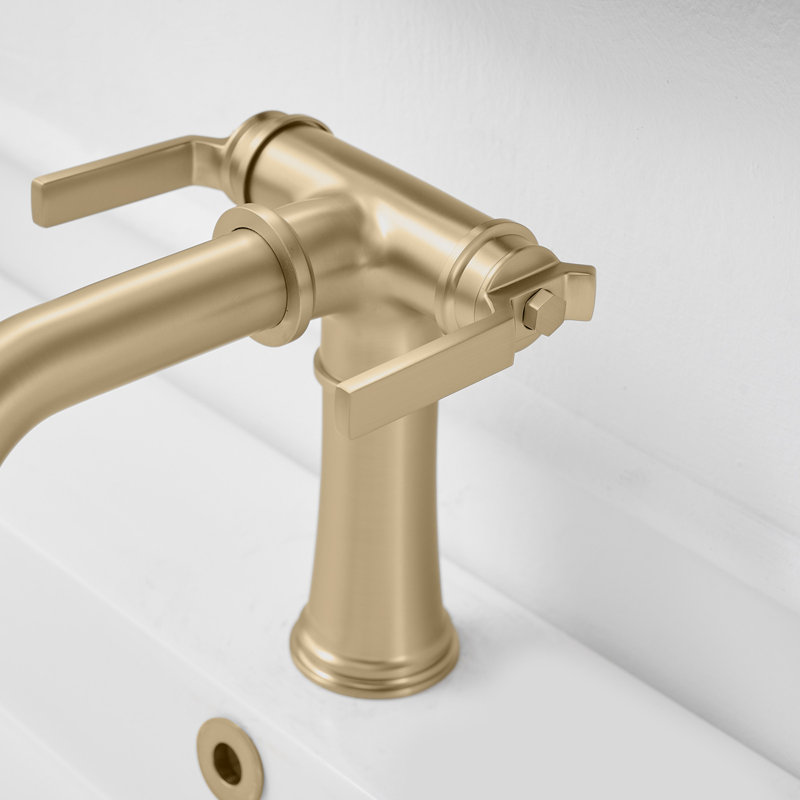 2-handle Bathroom Faucet with Drain Assembly, Brushed Gold