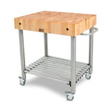 Cucina D'Amico Prep Table with Butcher Block Top