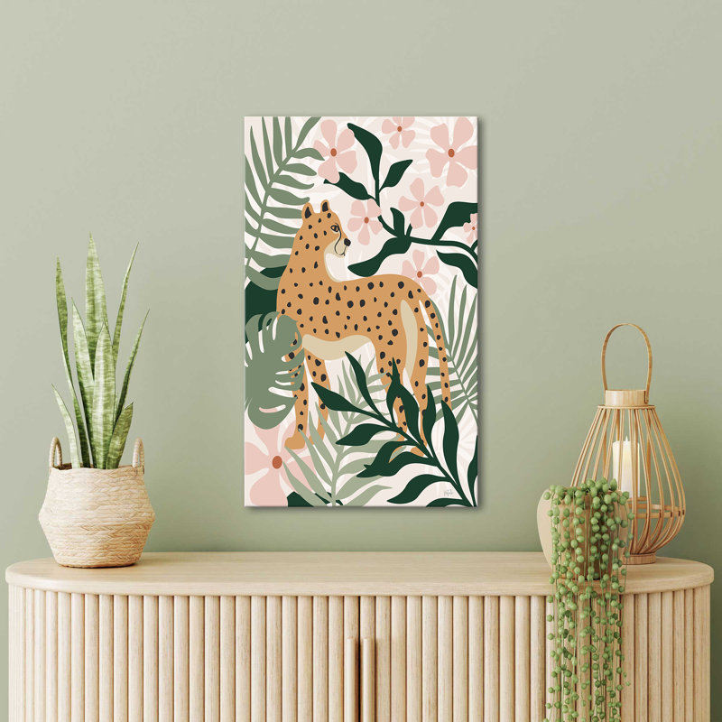 "Jungle Cat I" par Natalie Carpentieri, reproduction sur toile, H 30 po x l 18 po x P 1 po
