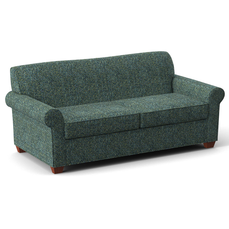 Finn 75" Rolled Arm Sofa Bed, BM Cherry, Connelly Peacock, Hybrid