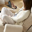 Support ergonomique réglable en beige avec siège rotatif et soutien relaxant pour les jambes de détente à 360 degrés