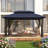 10X13 Gazebo, Outdoor Patio Gazebo With Mosquito Netting, Double Roof Metal Gazebo, Canopy For Backyard Covered Patio, Heavy Duty Gazebo Outdoor For Garden Deck Lawn,Navy Blue-126133272-126133273