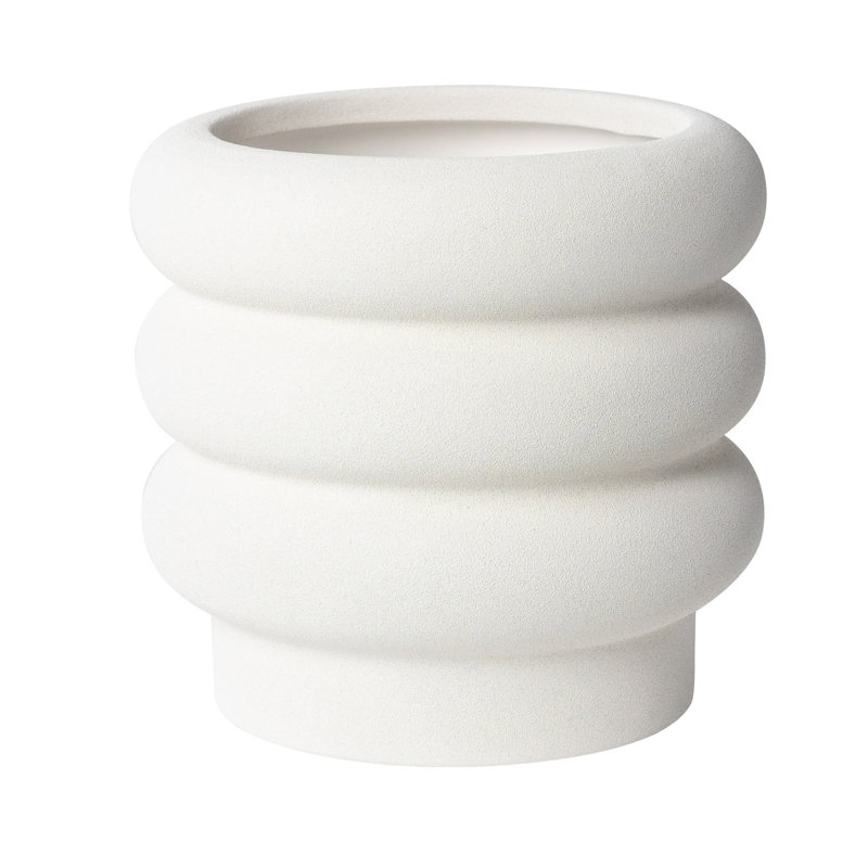 Pottery 6" Chinooke Bubble Ceramic Planter, White
