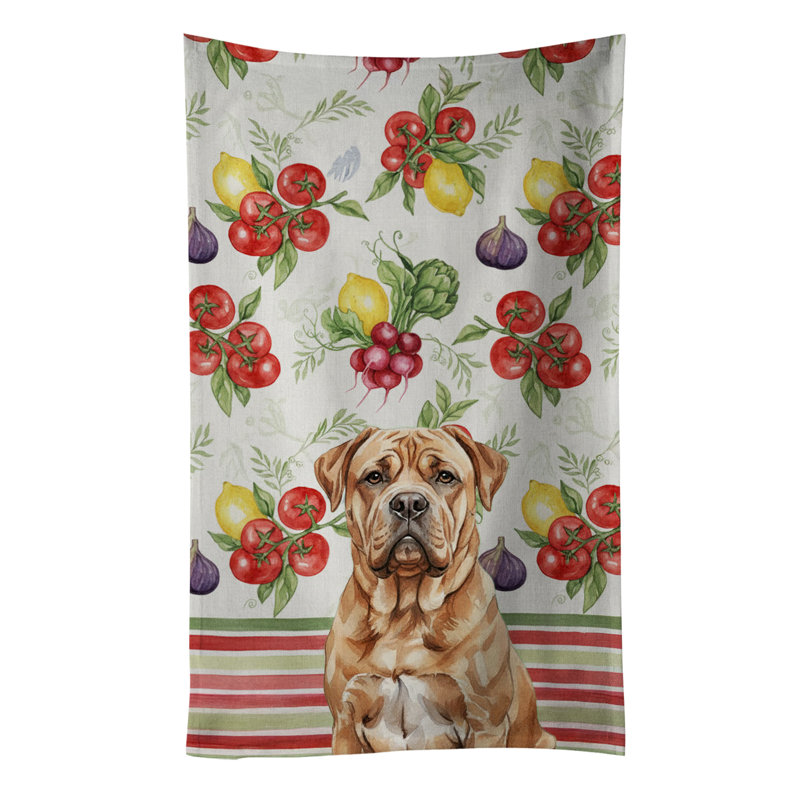 Dogue de Bordeaux Vegetables Kitchen Towel, Dogue de Bordeaux
