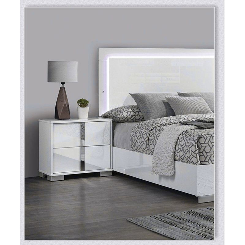 Table de chevet contemporaine classique 1pc, Blanc
