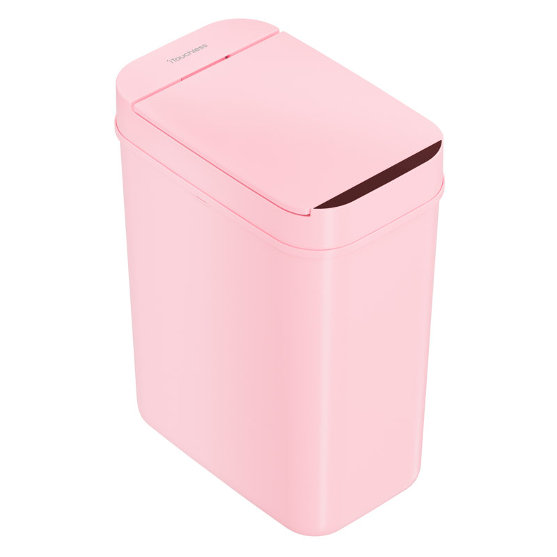 iTouchless 3 Gallon Pink Plastic Touchless Sensor Trash Can