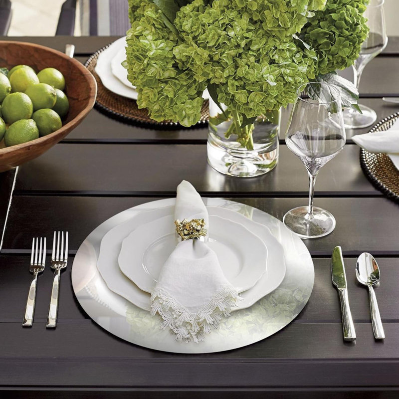 100 pièces napperons ronds 13 "napperons jetables pour table de salle à manger miroir napperon pour la cuisine ensemble de table de banquet mariage anniversaire dîner décoration de fête
