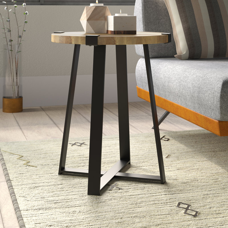 Valley Sled End Table, Rustic Oak