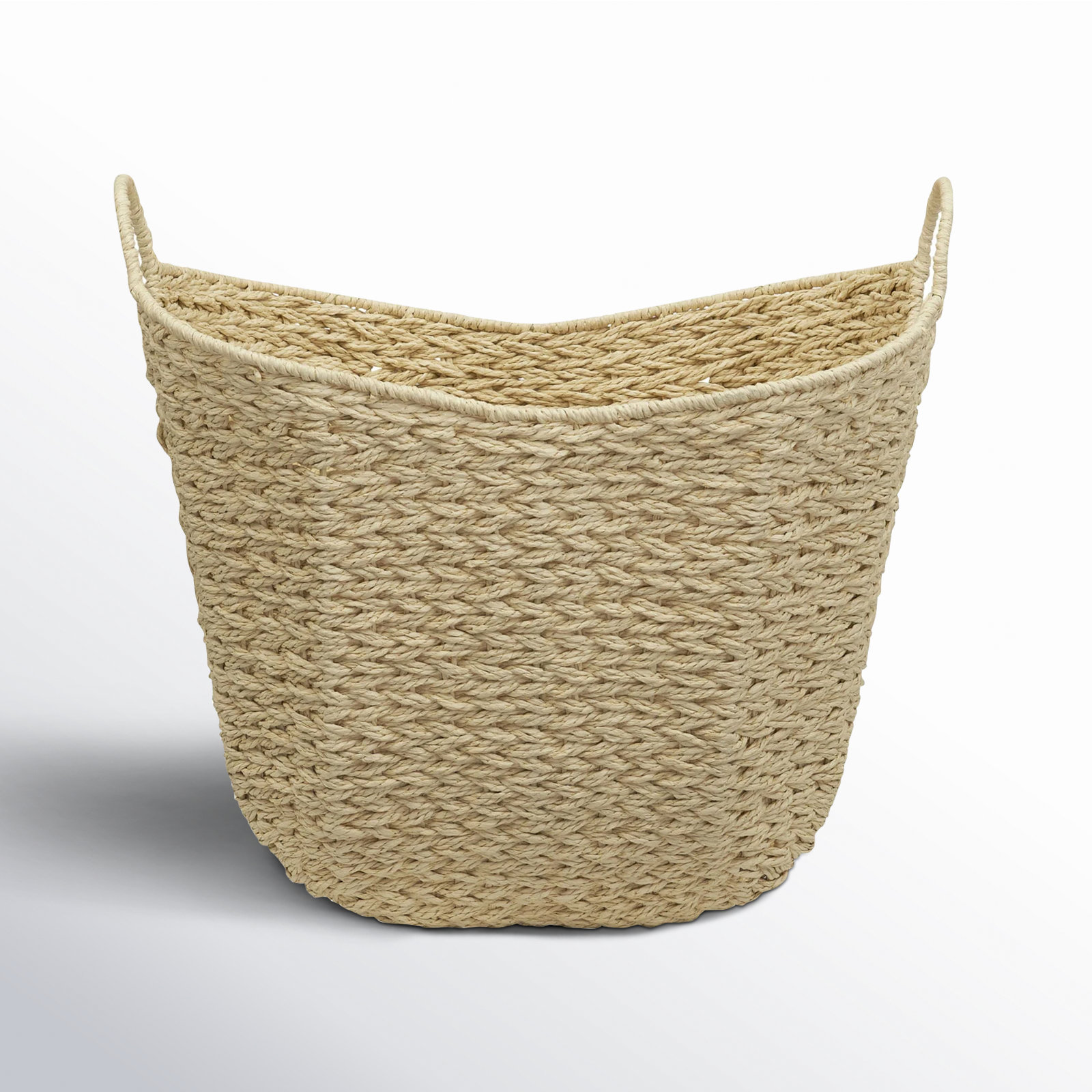 Handwoven Jute Storage Bin, Cream