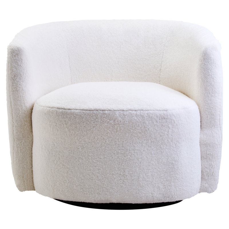 Upholstered Swivel Accent Chair, White