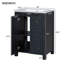Petit ensemble de meuble-lavabo de style rétro 24 po x 18 po x 34 po avec lavabo en céramique et 2 portes à fermeture en douceur