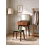 Coiffeuse moderne en bois d'hévéa et en cuir avec miroir pour chambre à coucher