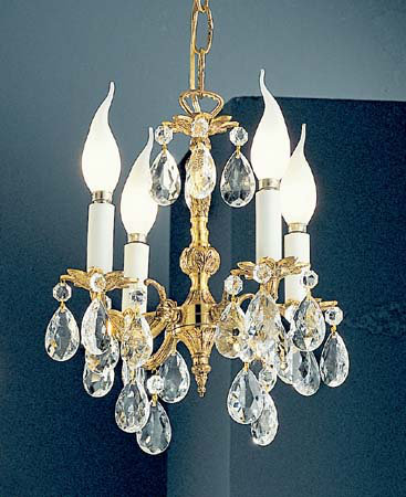 Style bougie classique/traditionnel 4 lumières lustre Ewalt, Italien, Bronze du vieux monde