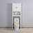 White Over Toilet Bathroom Shelf Cabinet - Construction, Adjustable Shelf, 24.11X7.72X69.13 Inch Quality Engineered Wood, Spacious, White,