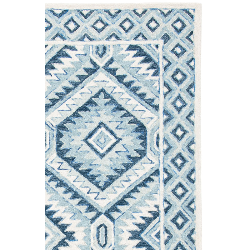 Neher Metro Hand Tufted Wool And Cotton With Latex Geometric Rug, Rectangle 8' x 10'