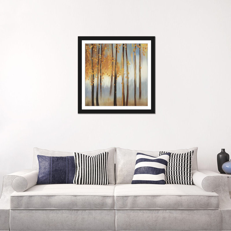 «Days of Gold», impression sur toile, H 24 po x l 24 po x P 1 po, Papier d'art encadré noir, Blanc