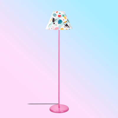 62.99'' Pink Traditional Floor Lamp with Outlet