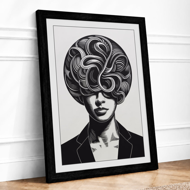 Thoughts In Motion Modern - Print, A2 - 59.4 x 42.0 cm, Black