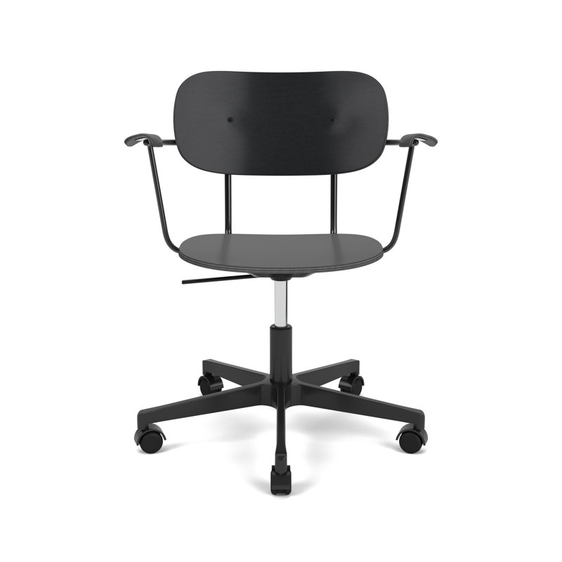Co Swivel Task Chair, Black Oak/Black