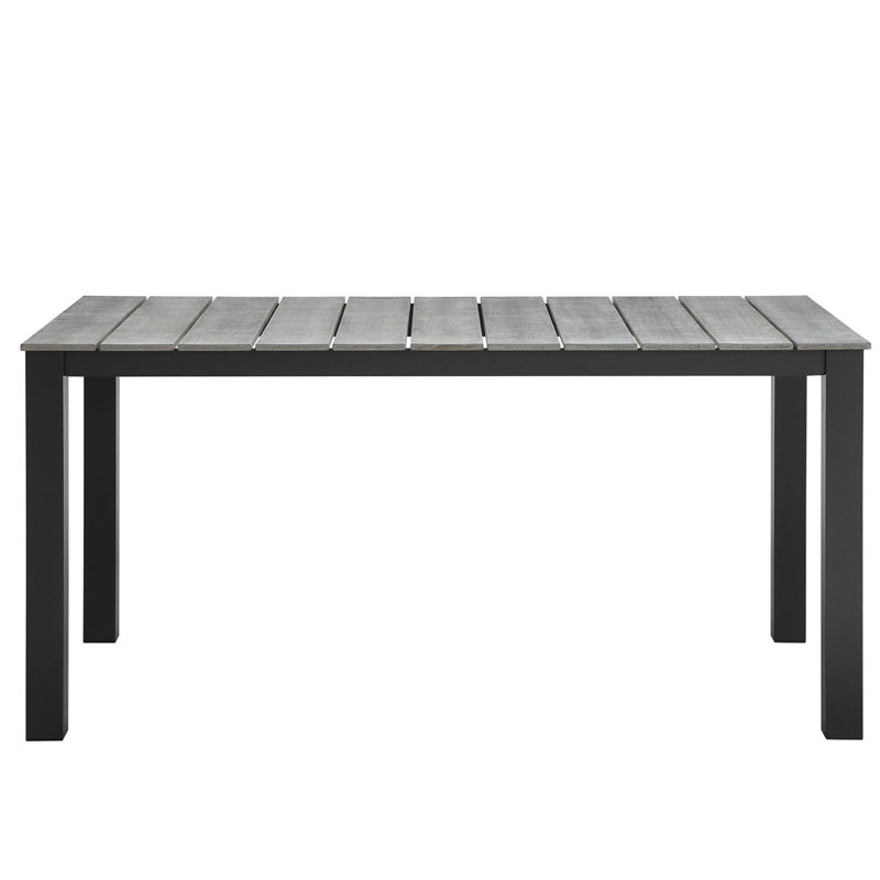  Ensemble de salle à manger rectangulaire pour 6 personnes, H 29,5 po x l 35,5 po x L 63 po, Gris/noir