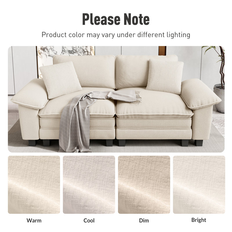 Fauteuil 53,5 po Comfy Cloud Couch, Chenille ivoire