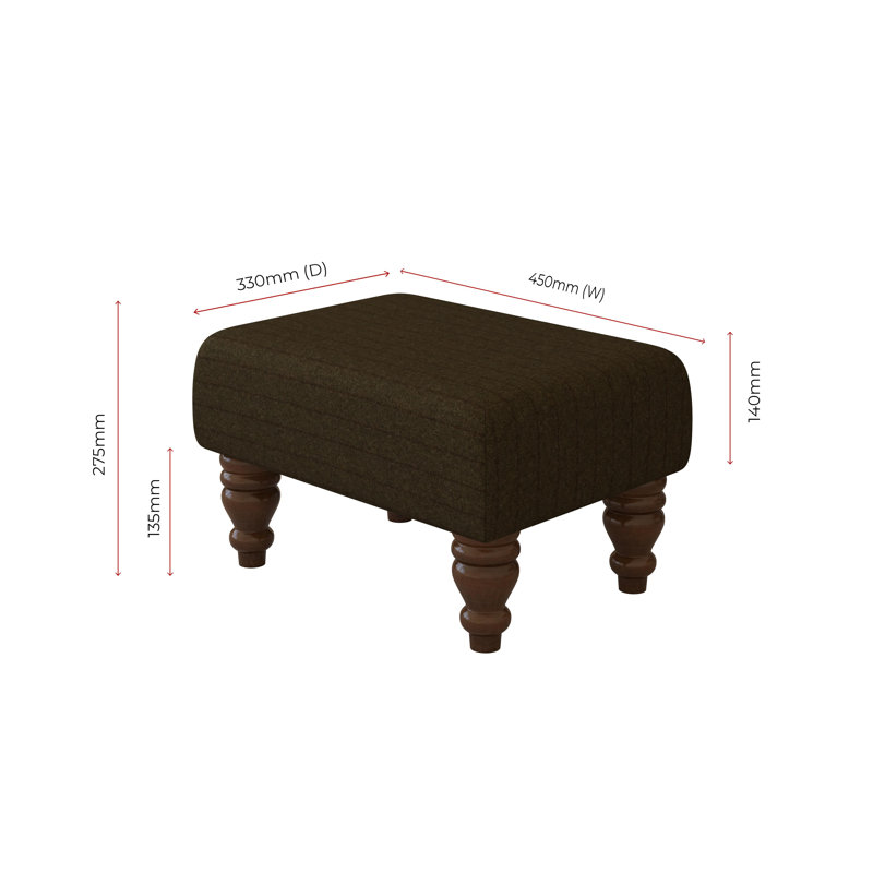 Autryville Wood Turned Leg - Pinstripe Wool, Cyprus Green, Mahogany