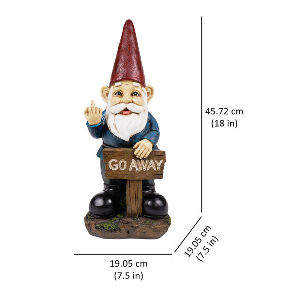 Hi-Line Gift Ltd. Gnome Holding A Go Away Sign & Reviews | Wayfair