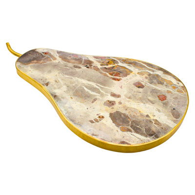 Brown Marble Pear Cheese Board