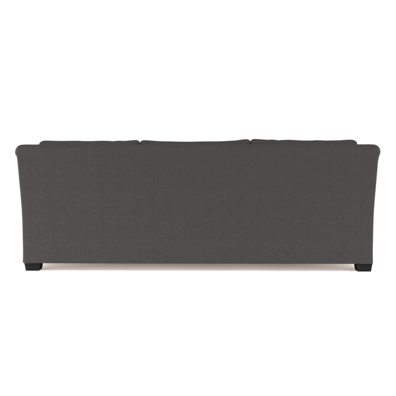 Canapé Thompson, Lin graphite carré, H 32 po x l 108 po x P 46 po, Ébène