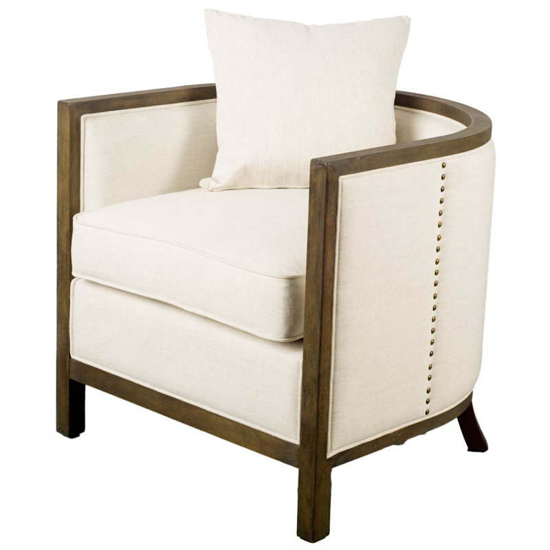 Fauteuil demi-tonneau Bingham, Blanc