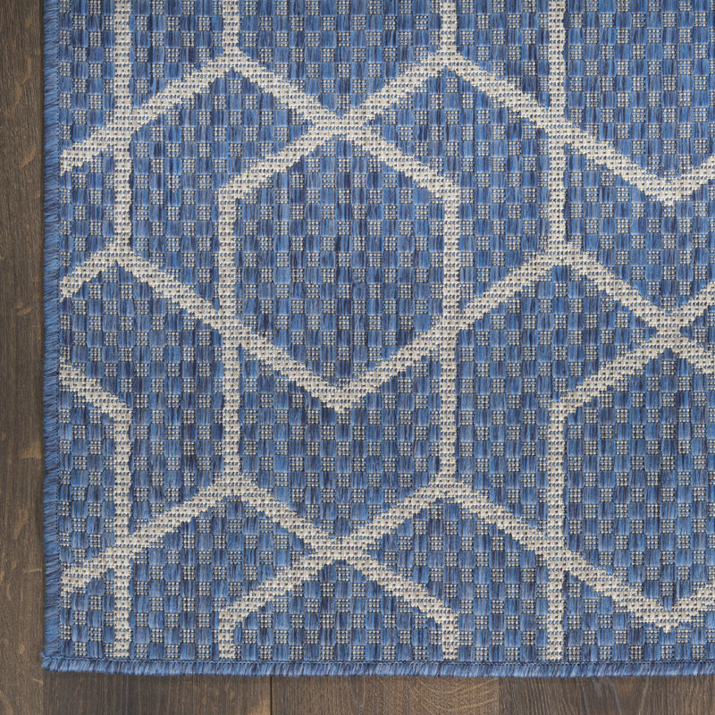Reidy Modern Indoor/Outdoor Rug, Rectangle 3' x 5', Denim