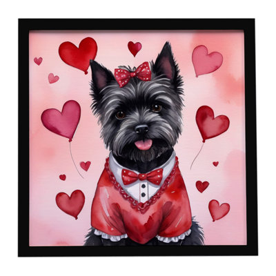 Cairn Terrier My Valentine, reproduction d'art encadrée