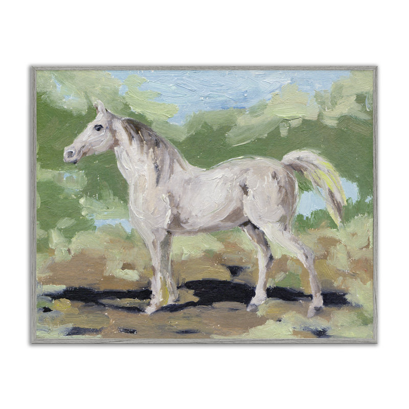 «Giclee Horse» par Melissa Wang, H 24 po x l 30 po, Estampe numérique Farmhouse