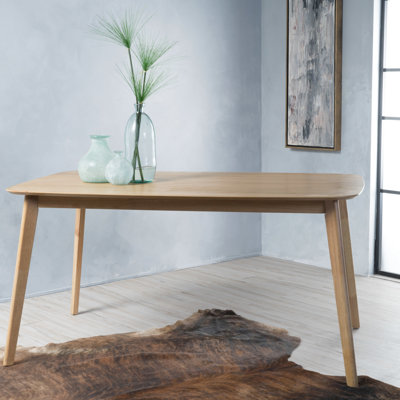 Table de salle à manger de style Mid-Century au design épuré, structure en bois massif et faux plateau de table, l 60,41 po x P 35,12 po, H 29,32 po