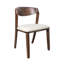 Ensemble de 2 chaises d'appoint de salle à manger Viki, siège en tissu ivoire, bois massif brun