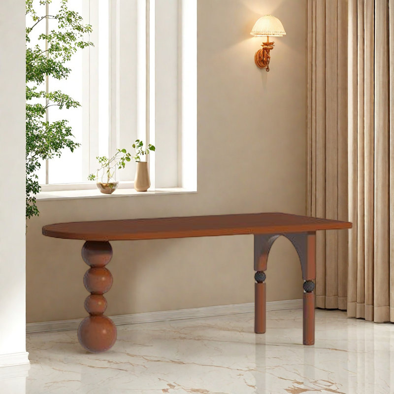 Table de salle à manger française rétro en frêne massif., H 29,53 po x L 62,99 po x l 31,5 po