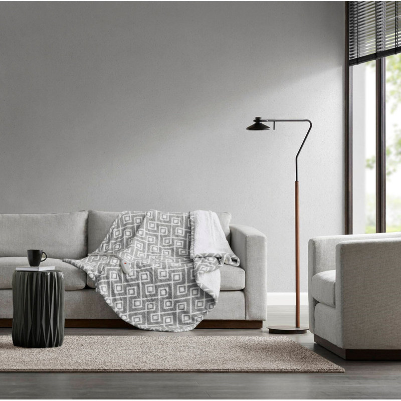 1 jeté chauffant 50 x 60 po Dream, Gris / argyle