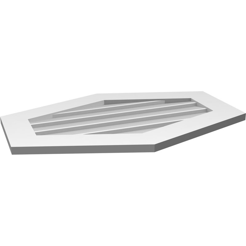 Ventilé vertical à pignon vertical 4/12 po, H 22 po x l 32 po x P 1 po