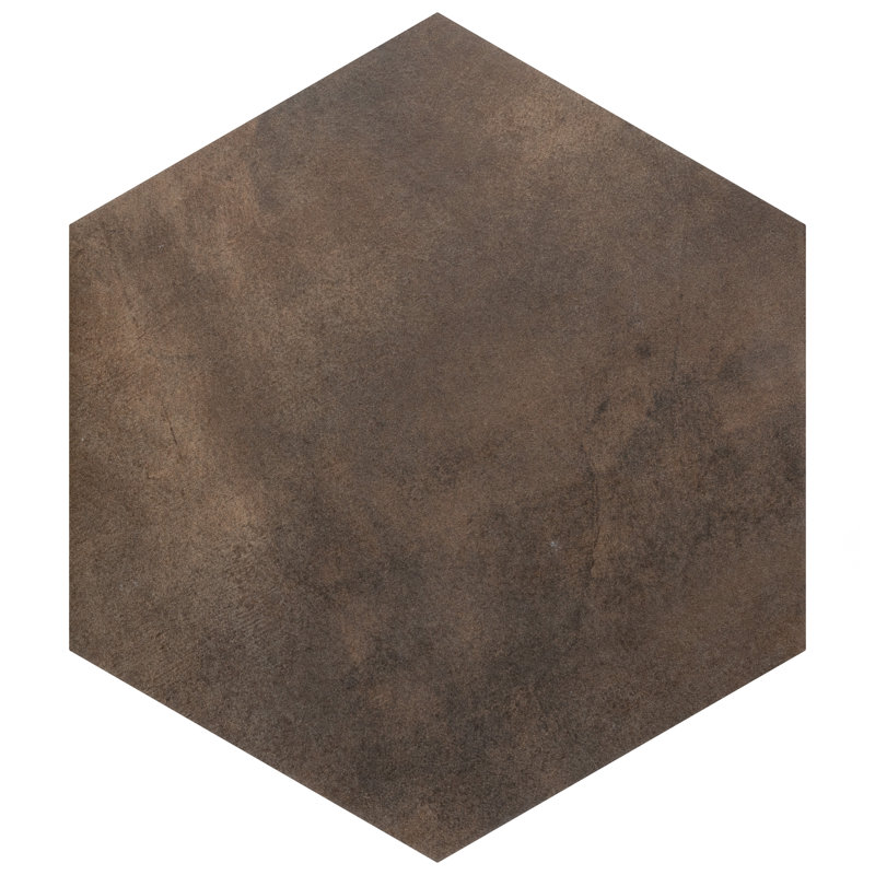 Industrial Hex 8-1/2 In. X 9-7/8 In. Porcelain Modern Look Wall & Floor Tile, Copper