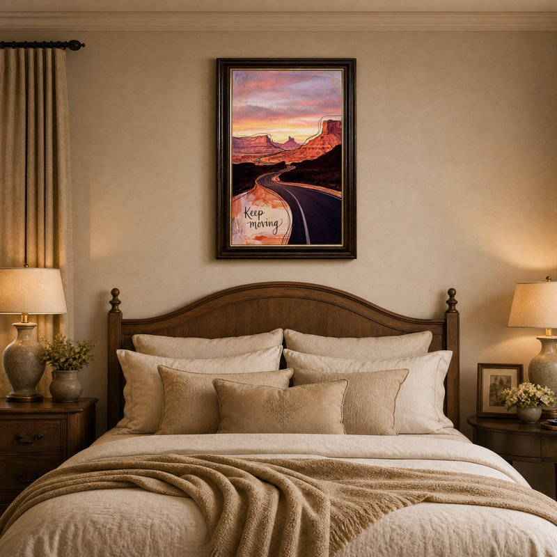«Winding Desert Road» avec art textuel sur toile Keep Keep, H 24 po x l 16 po
