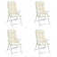 Ensemble de 4 coussins de chaise d'extérieur en polyester crème Highback-195900163-195900184