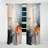 Egil Abstract Black Beige Road Collage I - Modern Curtain - Velvet Room Darkening - 1 panel-409628214
